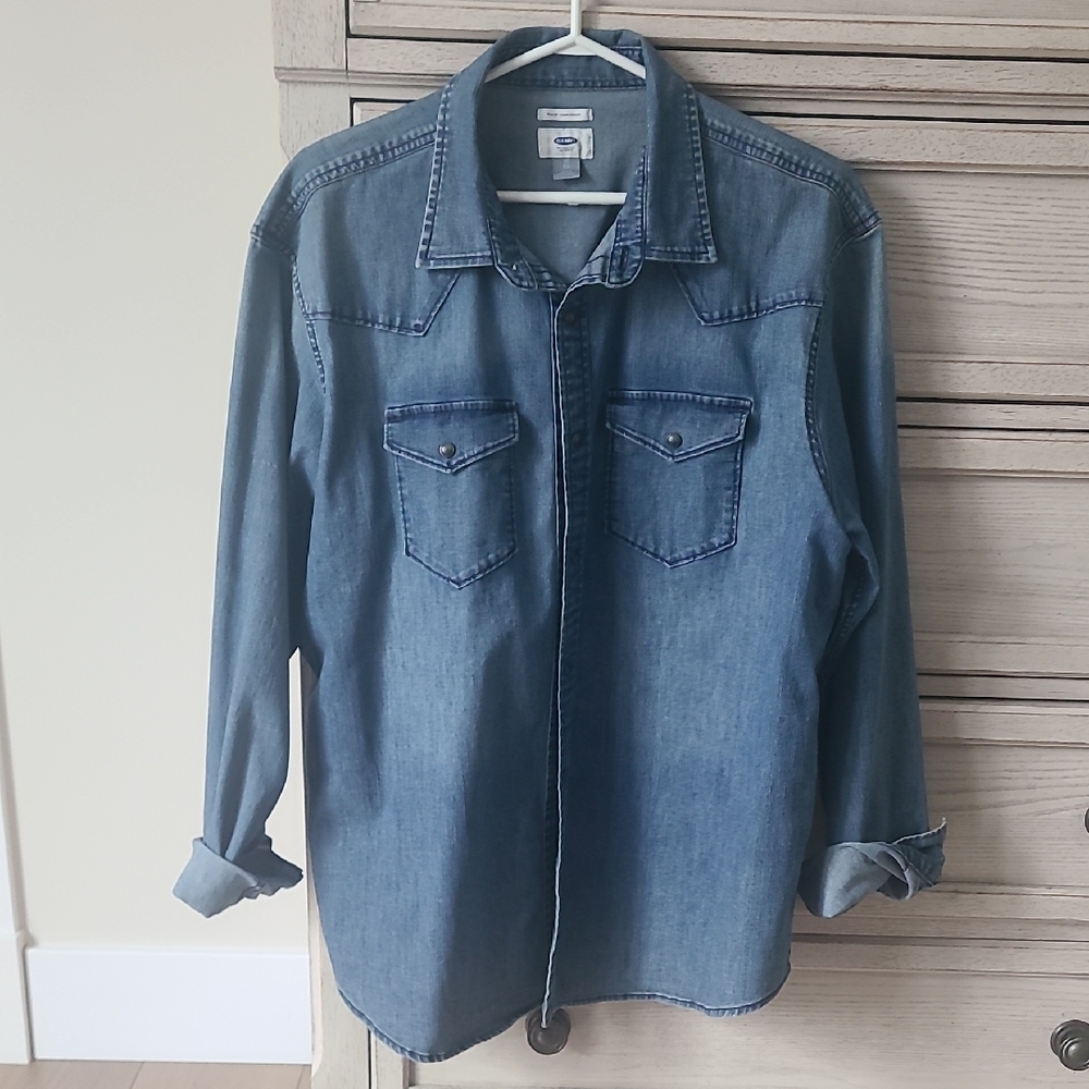Old Navy Denim Blue Casual Shirt
